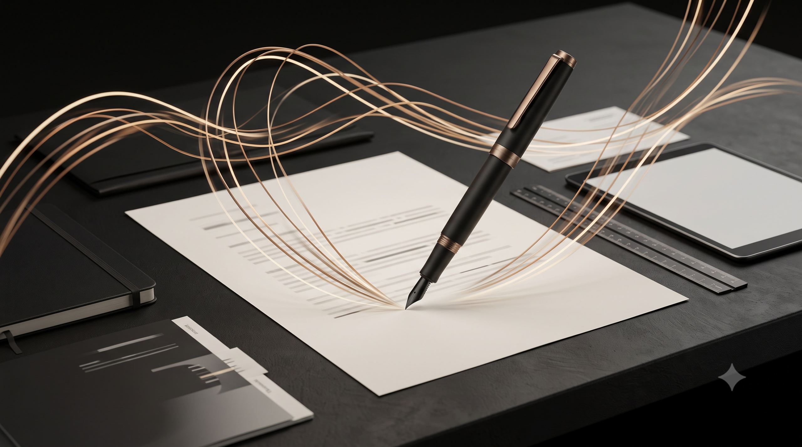 Visual strategy materials representing the clarification of an essential message